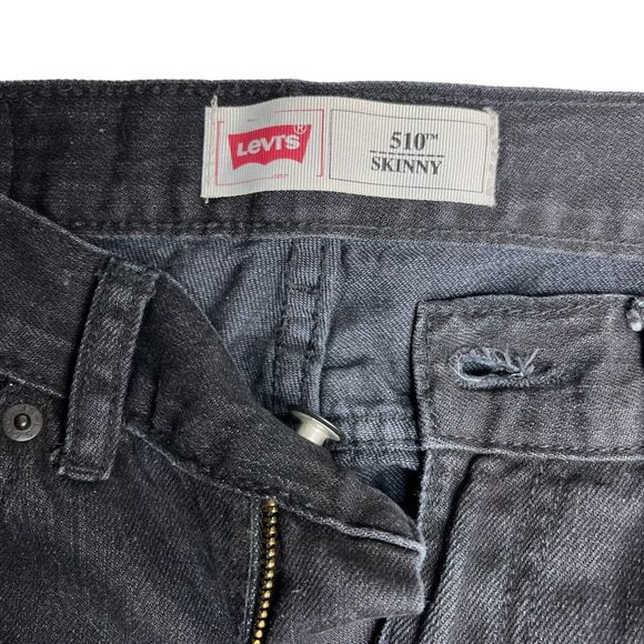 LEVIS 510 Black Jeans Skinny Distressed Size 18 REG 29 x 29 - Picture 6 of 8